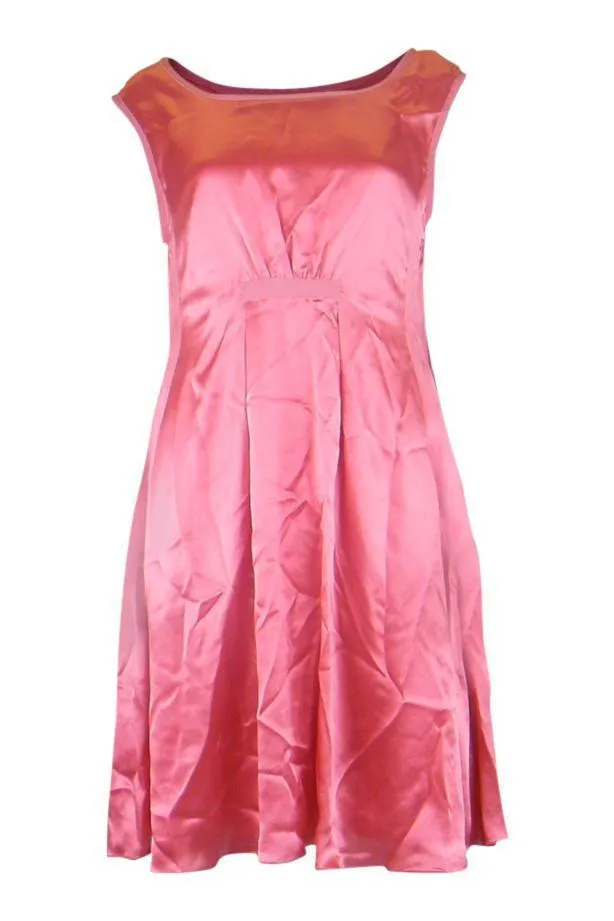 MOSCHINO CHEAP & CHIC Pink Satin Sleeveless Dress (UK 14)