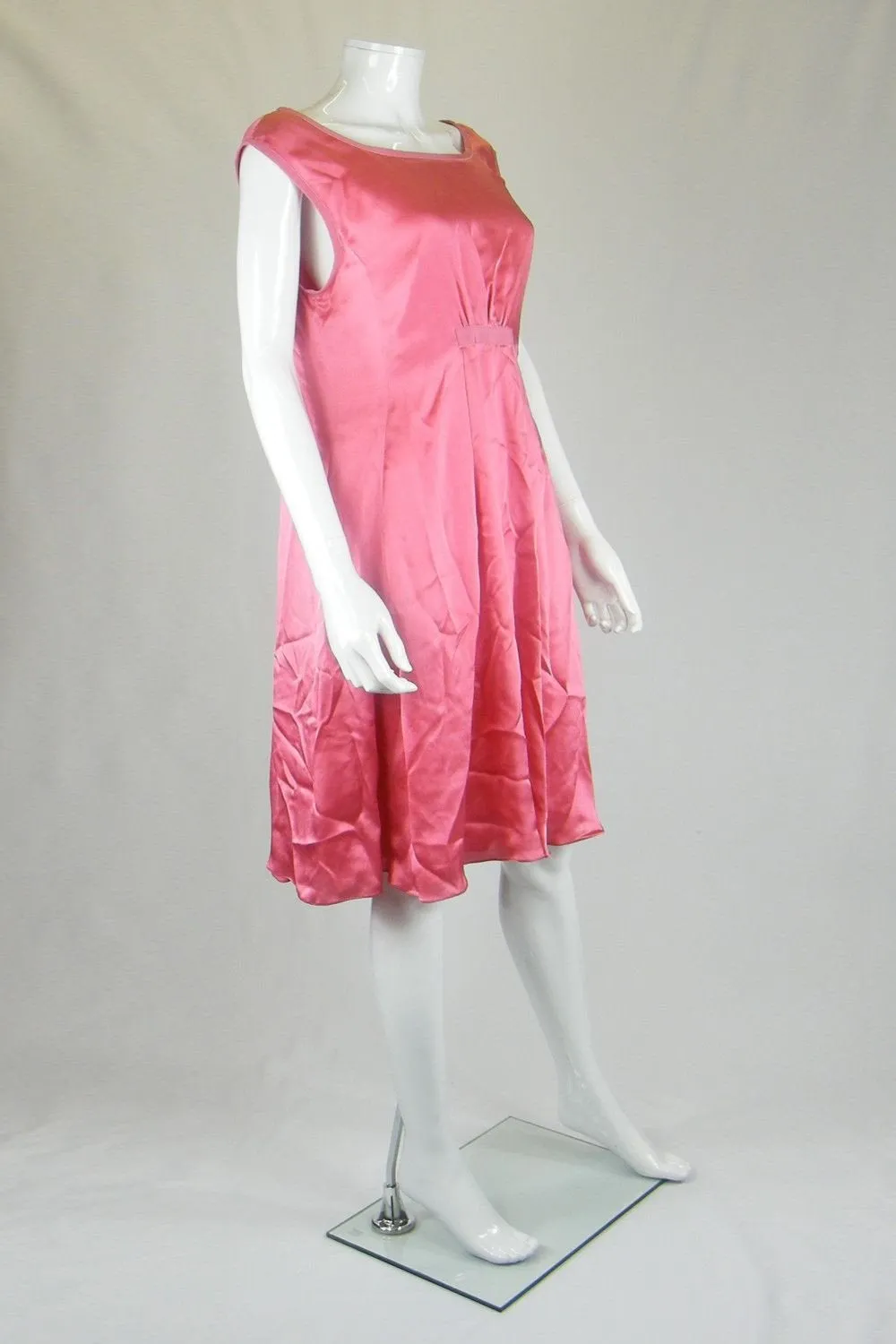 MOSCHINO CHEAP & CHIC Pink Satin Sleeveless Dress (UK 14)