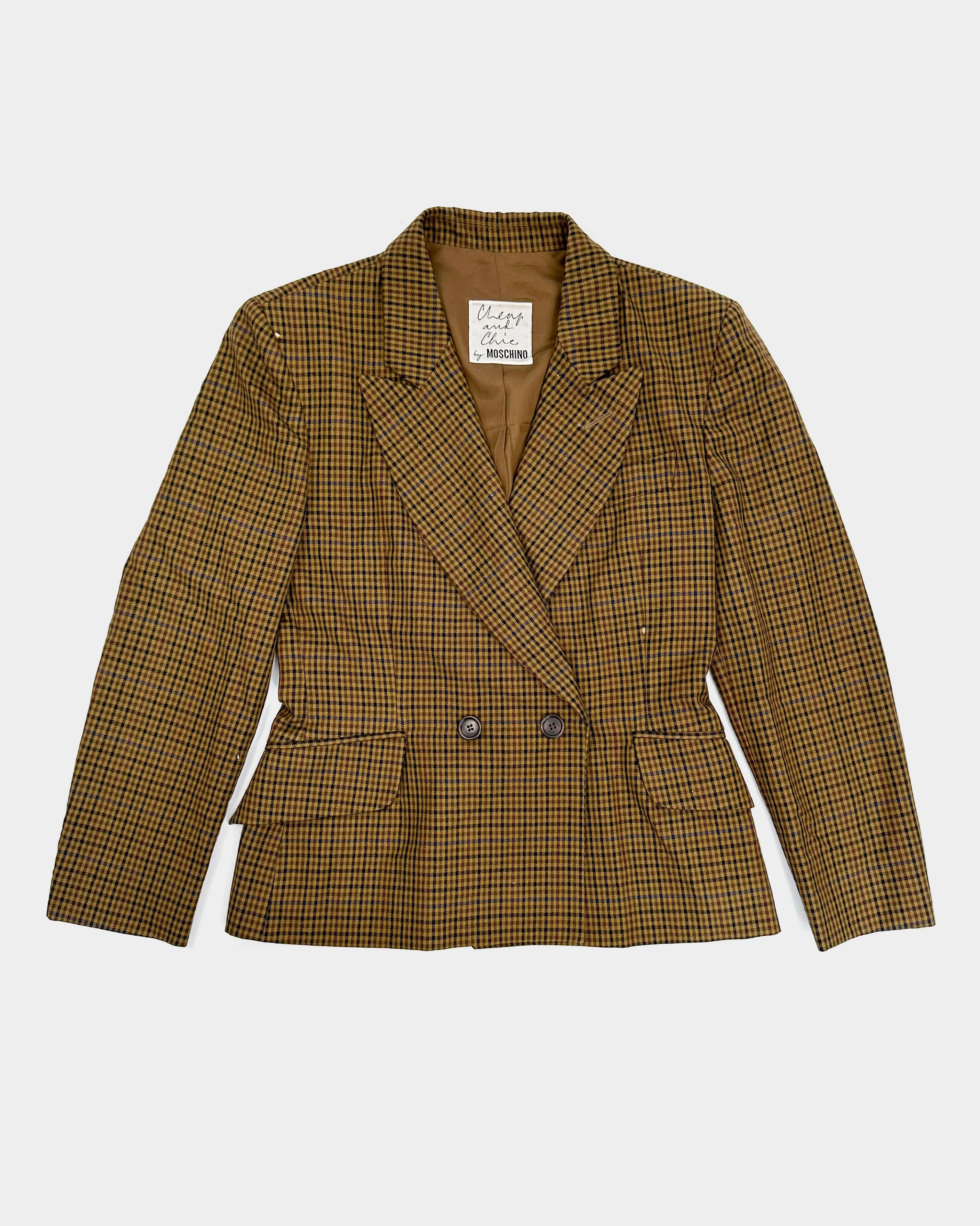 Moschino 'Cheap and Chic' Checkered Blazer 1980's