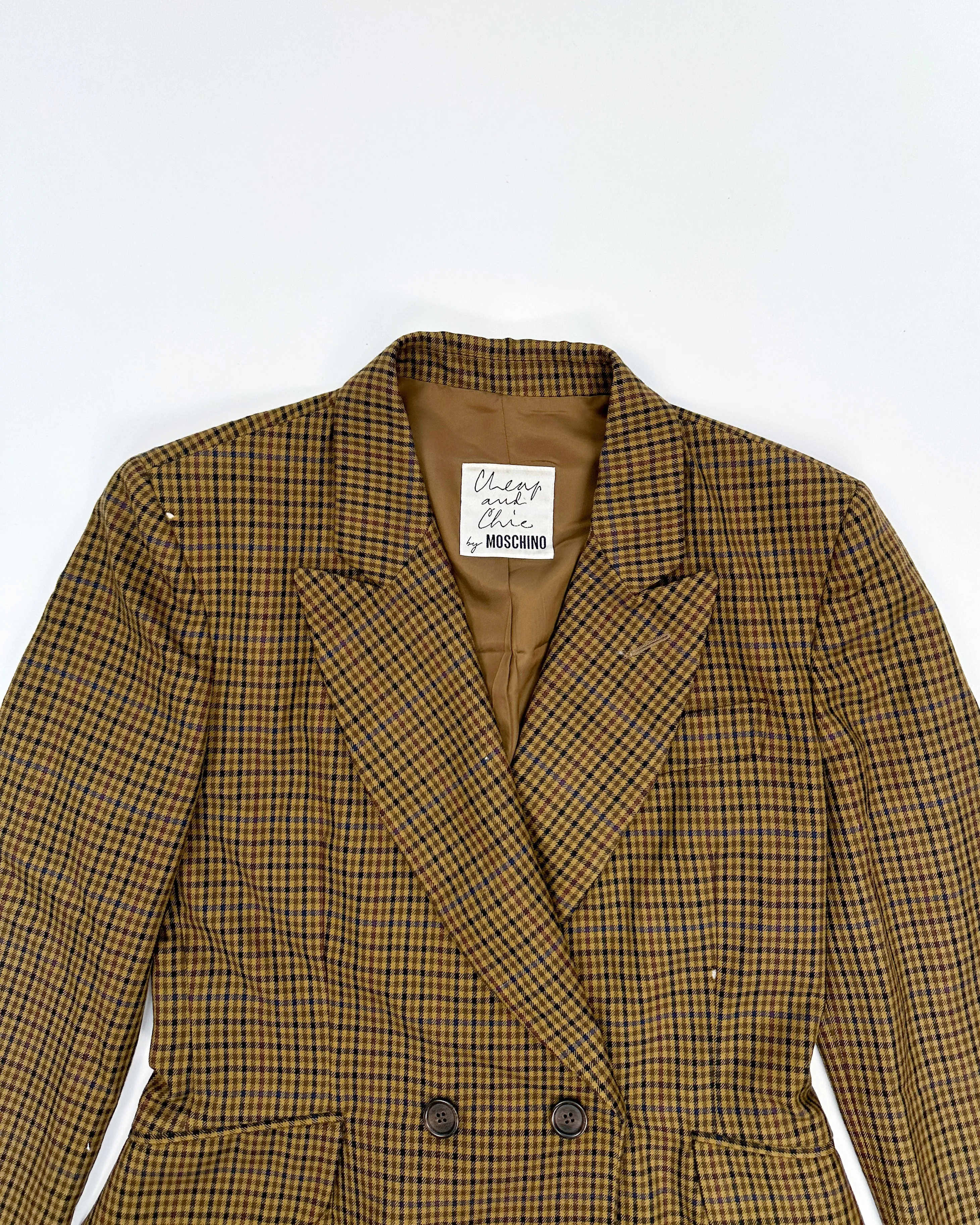 Moschino 'Cheap and Chic' Checkered Blazer 1980's