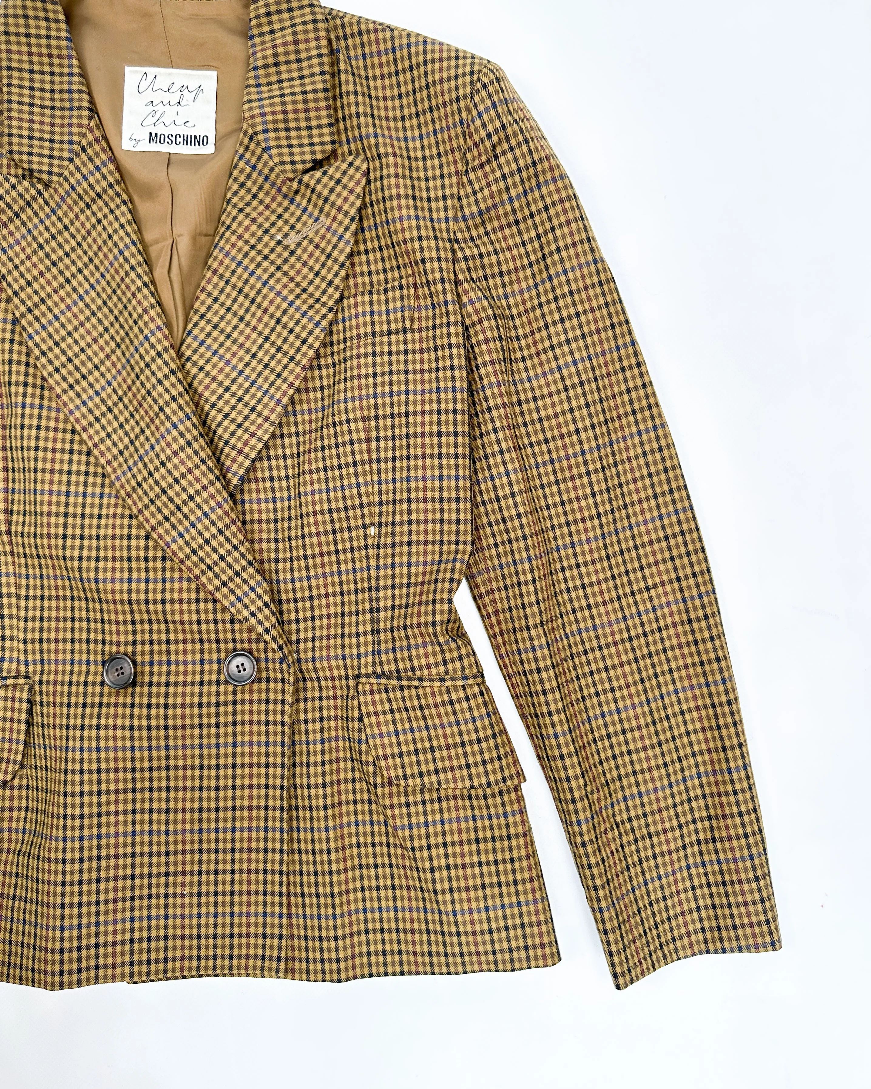 Moschino 'Cheap and Chic' Checkered Blazer 1980's