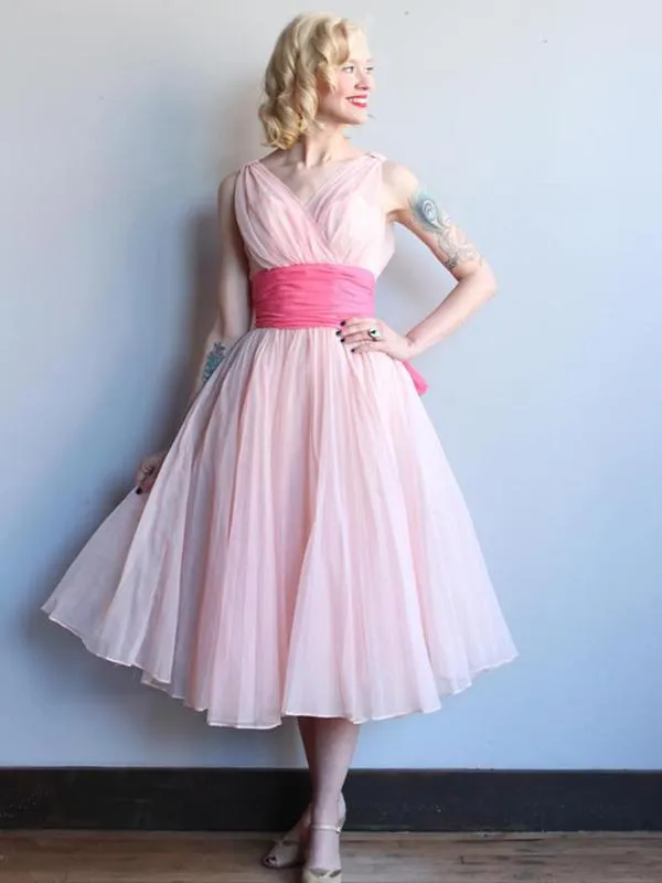 Pink Chiffon Homecoming Dress Cheap Homecoming Dress ER081