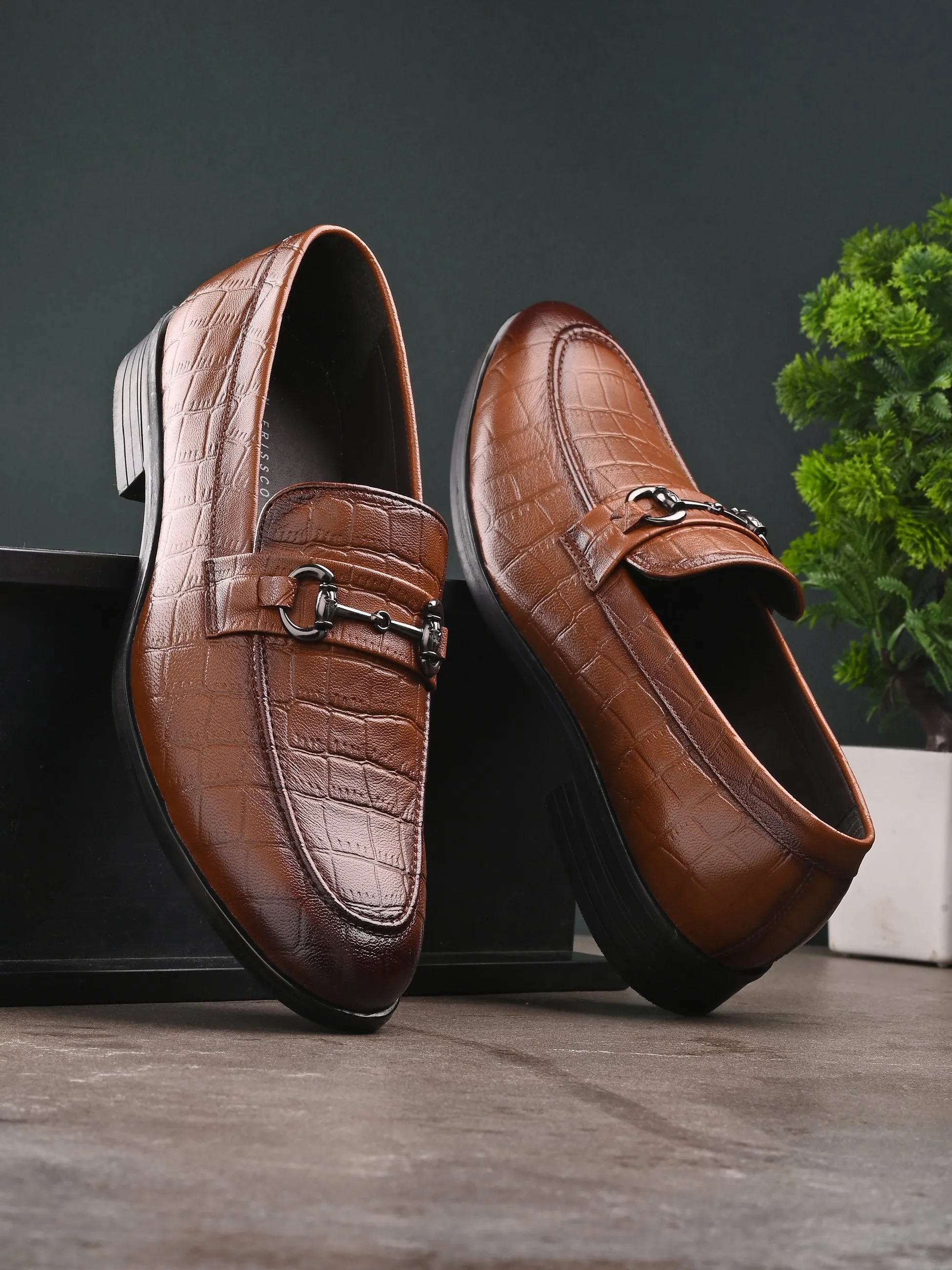 Prive Tan Formal Slip-Ons