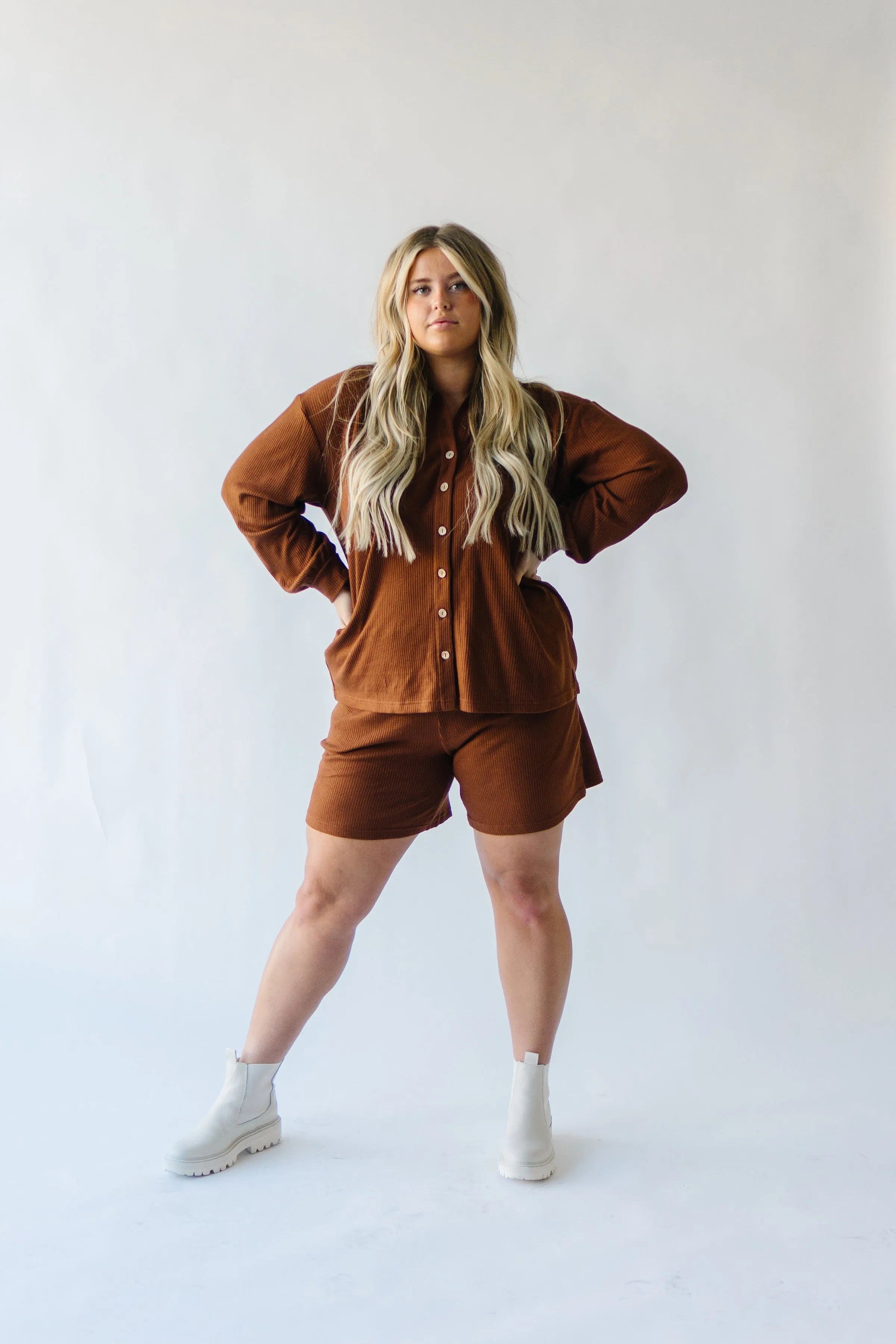 The Du Sol Cozy Ribbed Shorts in Brown