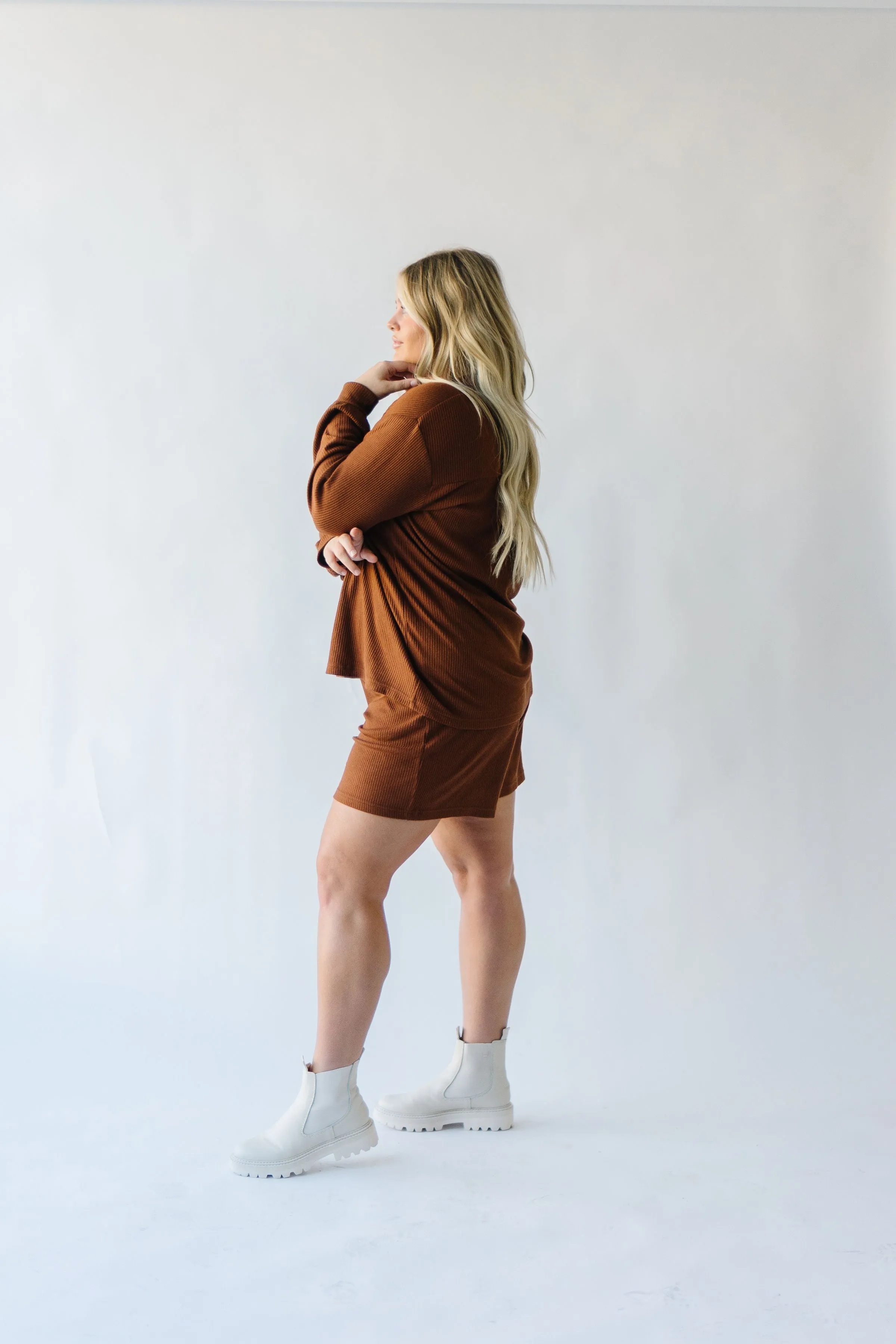 The Du Sol Cozy Ribbed Shorts in Brown