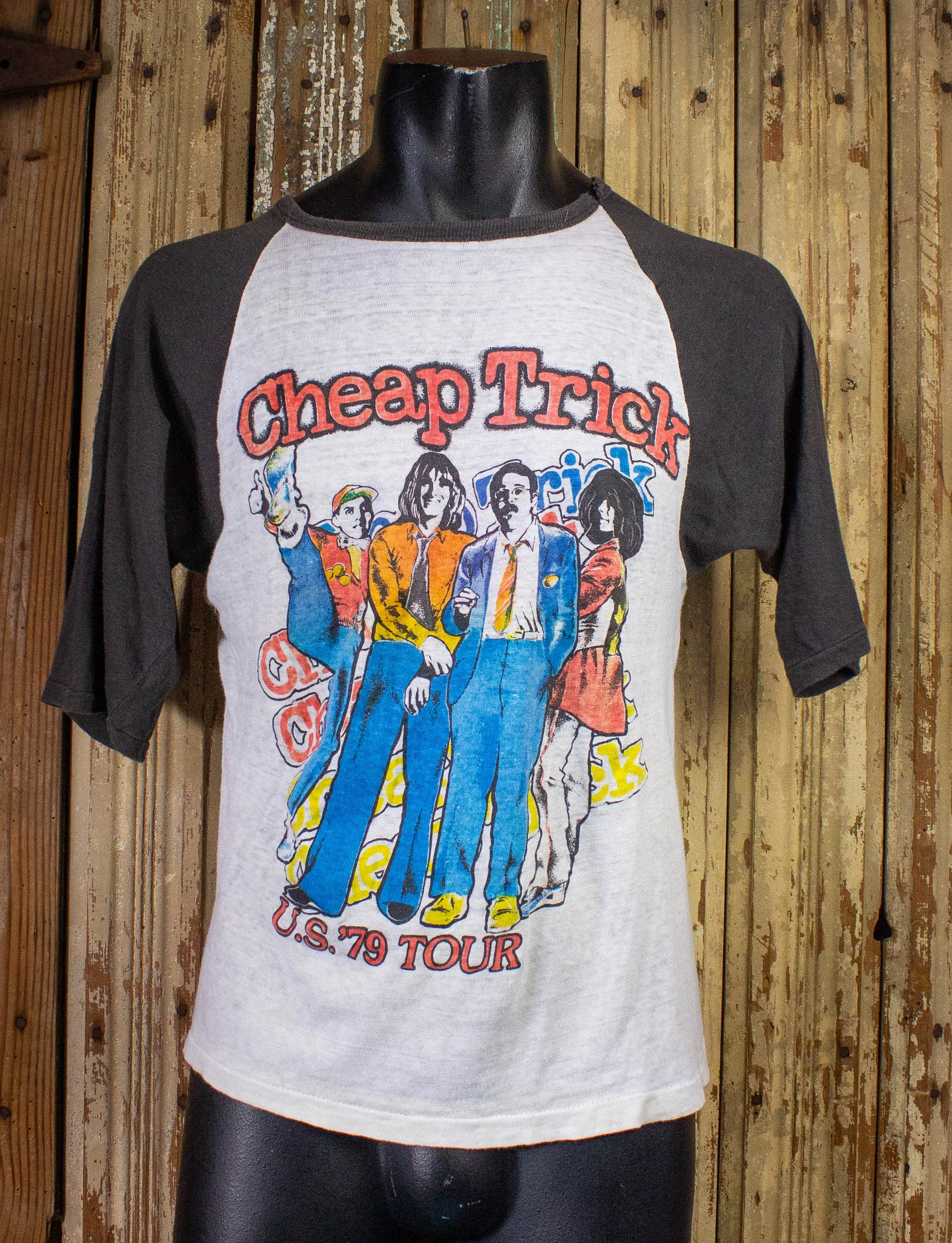 Vintage Cheap Trick US Tour Raglan Concert T Shirt 1979 White/Black Small