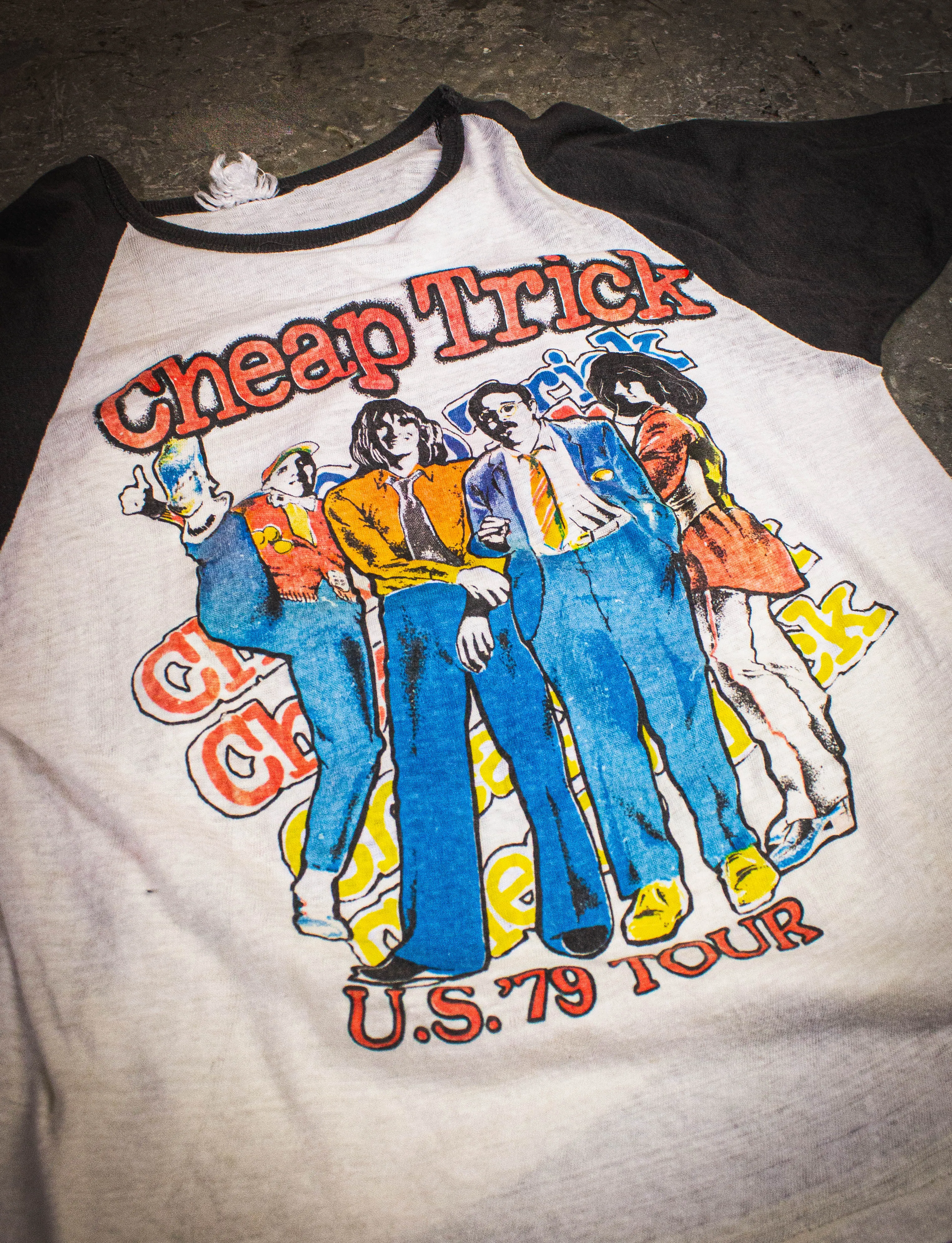 Vintage Cheap Trick US Tour Raglan Concert T Shirt 1979 White/Black Small