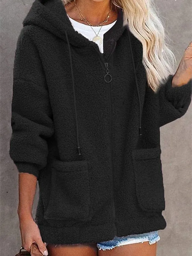 Women's Cozy Hooded Teddy Coat for Fall