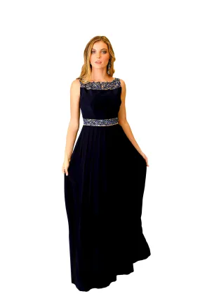 Womens Formal Boat Neck Gown