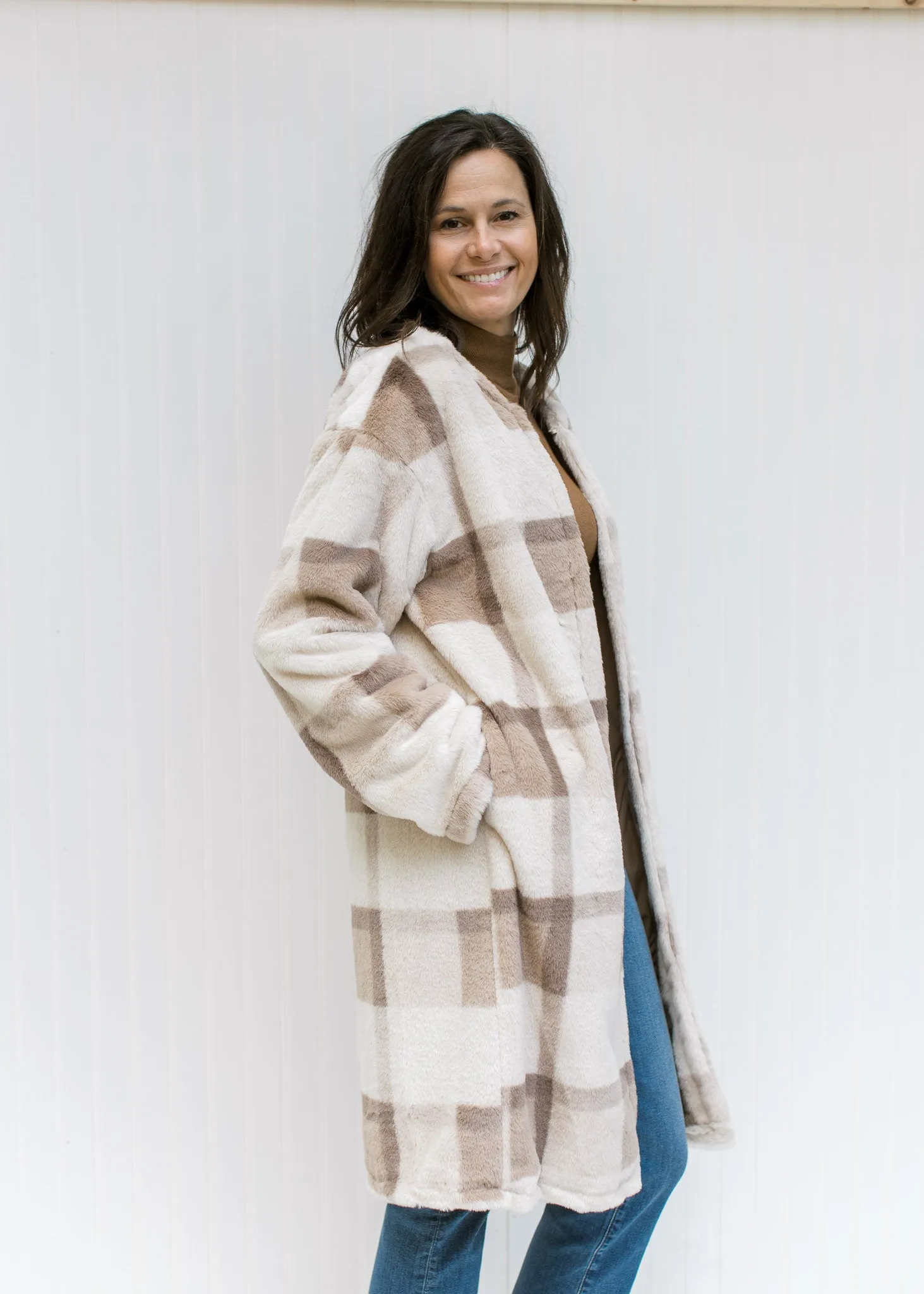 X Cozy Plaid Coat