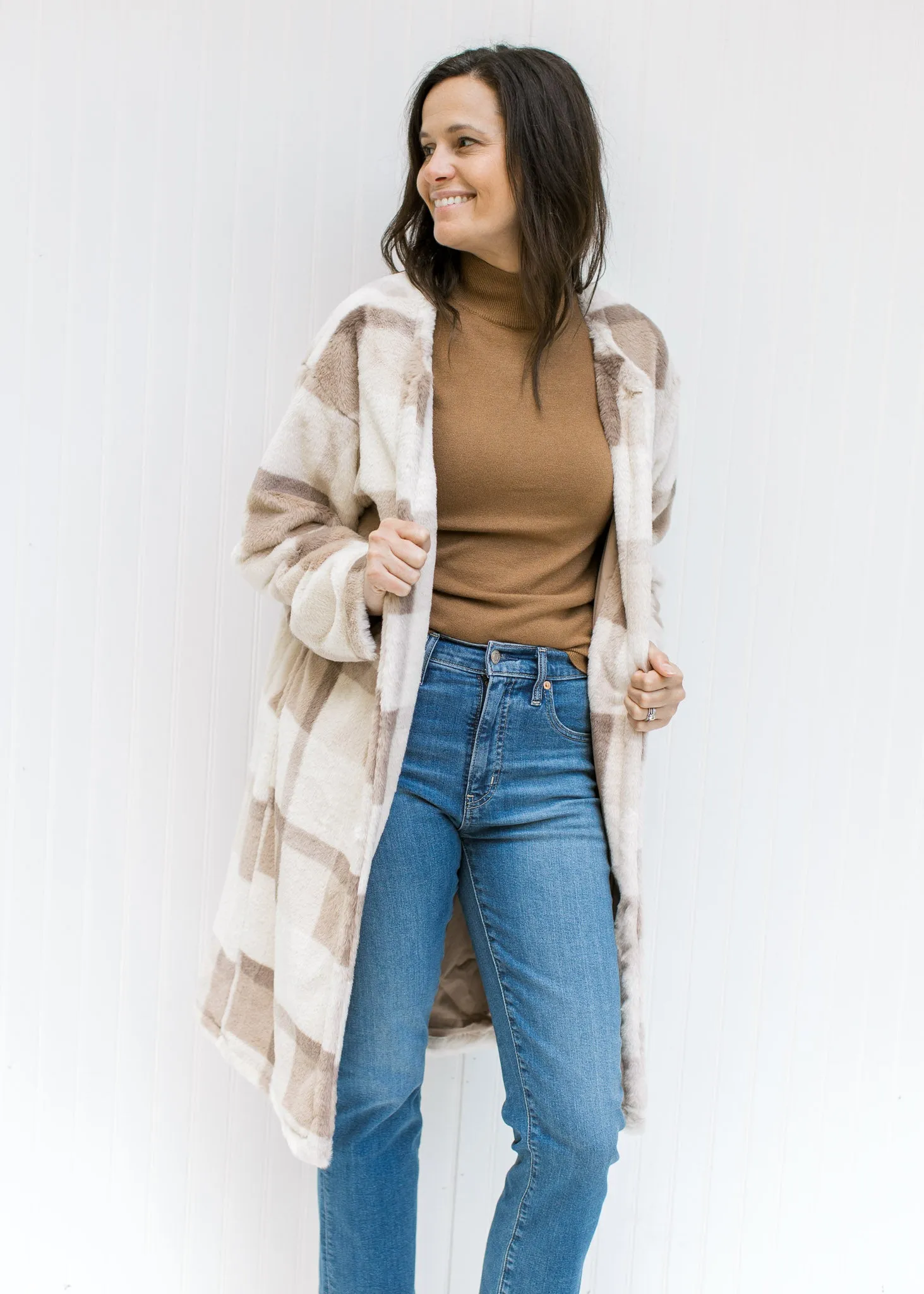 X Cozy Plaid Coat