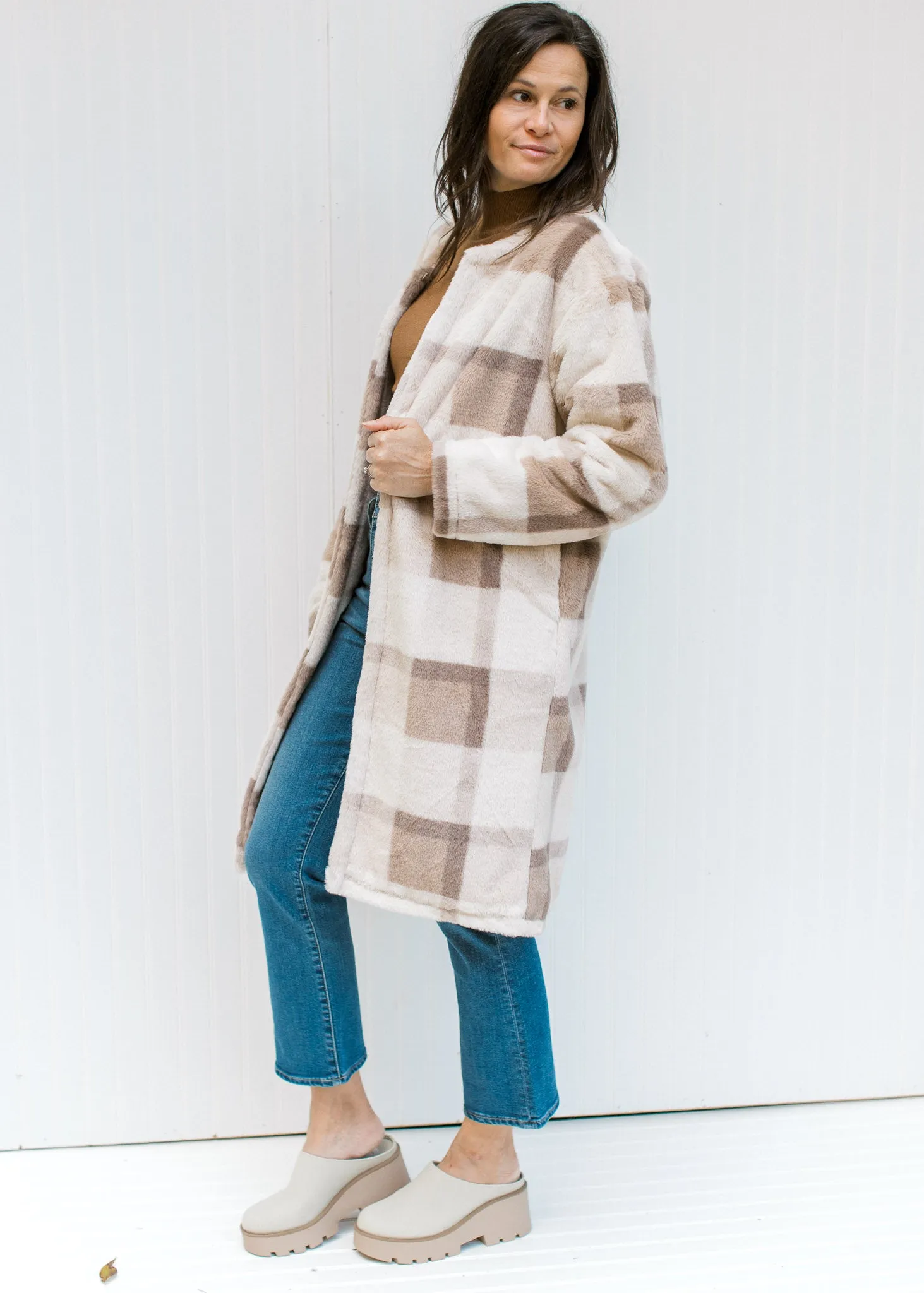 X Cozy Plaid Coat